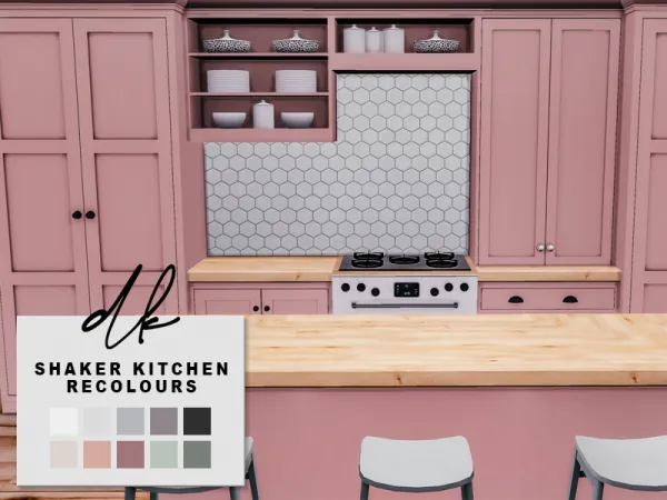 Alpha PDs Shaker Kitchen Recolours - The Sims 4 Custom Content