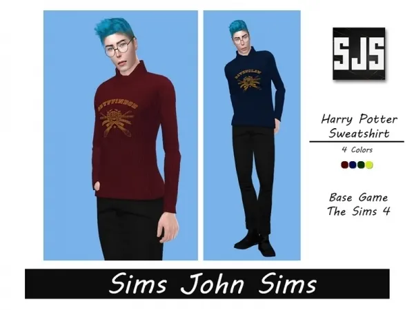 Alpha SimsJohnSims' Harry Potter Sweatshirt - The Sims 4 Custom Content