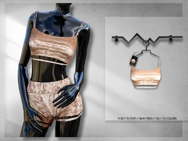 Alpha busra tr's PJ SET 75 (TOP) BD290 by busratr - The Sims 4 Custom Content