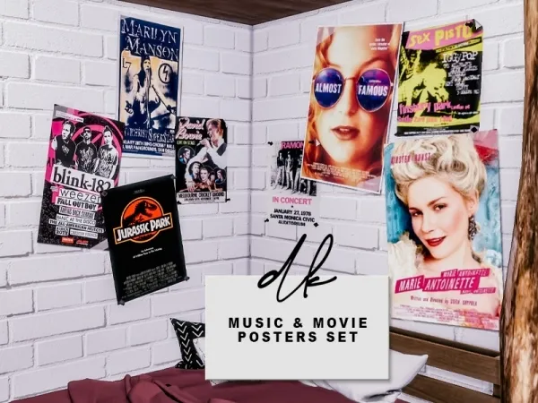 Alpha Music Movie Posters Set - The Sims 4 Custom Content