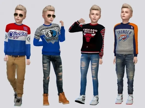 Maxis Match McLayneSims' NBA Pullover Kids - The Sims 4 Custom Content