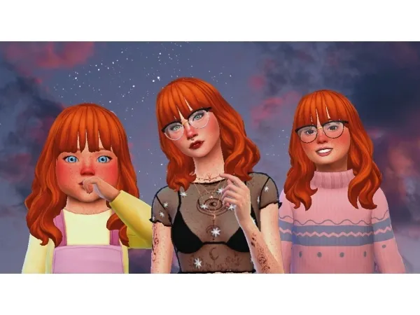 Maxis Match nekochan simmer Edlynne Hair - The Sims 4 Custom Content