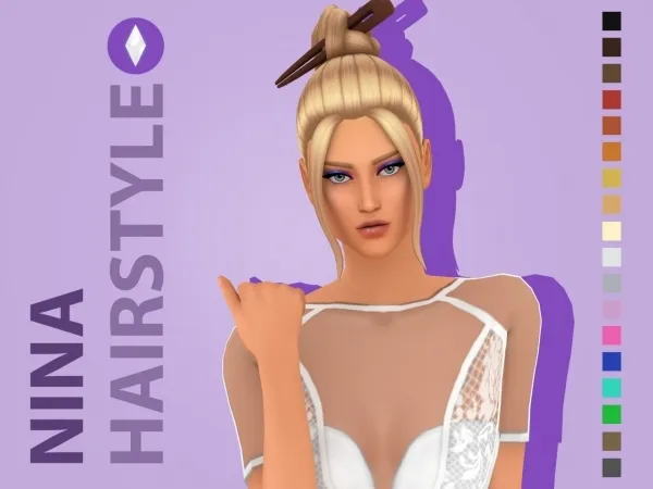 Maxis Match simcelebrity00 Nina Hairstyle - The Sims 4 Custom Content