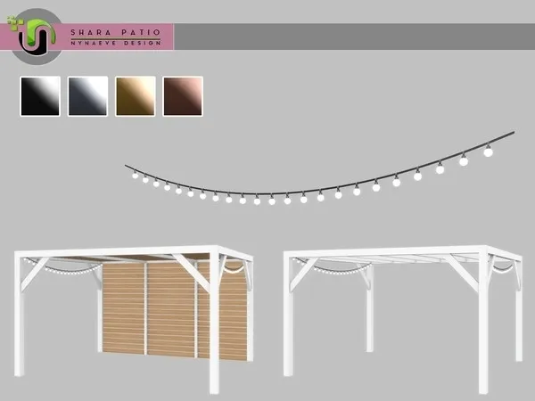 Shara Pergola Lights 5x1 - The Sims 4 Custom Content