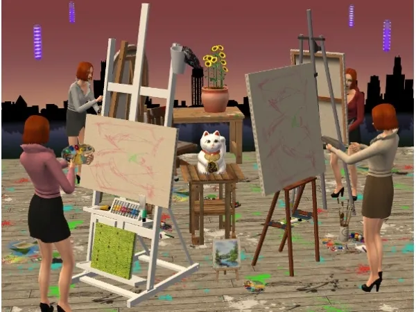 Misc Easel Ultimate Edition AnoeskaB More Painting Functions - The Sims 2 Custom Content