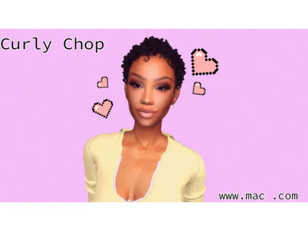 Alpha Curly Chop - The Sims 4 Custom Content
