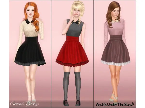 Serene Breeze Collared Dress - The Sims 3 Custom Content