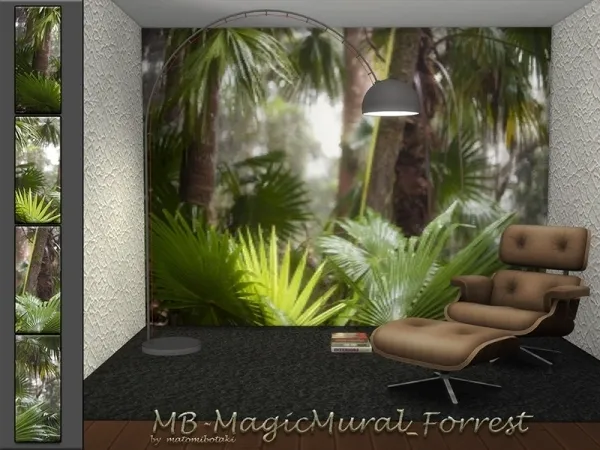 Alpha matomibotaki's MB MagicMural_Forrest - The Sims 4 Custom Content