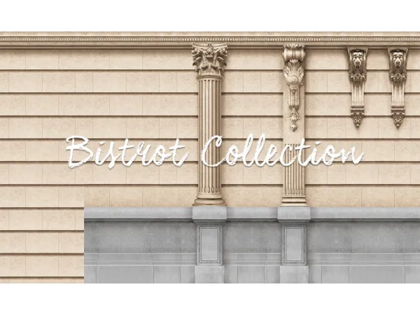 Alpha Bistrot exterior collection - The Sims 4 Custom Content