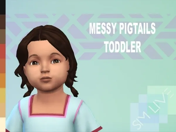 Maxis Match KikiSimLive's Messy Toddler Pigtails - The Sims 4 Custom Content
