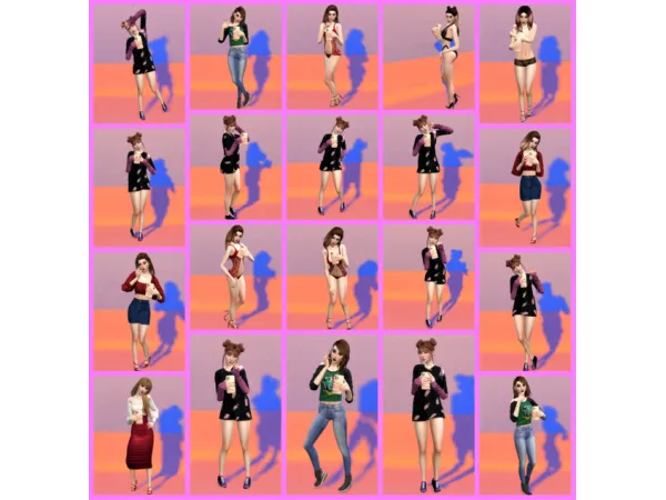 Alpha 20 Mιɾɾσɾ Selfie Pose Pack - The Sims 4 Custom Content
