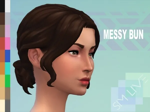 Maxis Match KikiSimLive's Messy Bun teen elder - The Sims 4 Custom Content