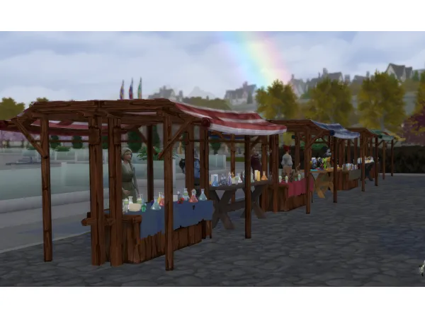 Maxis Match Medieval Market Stalls and Sales Tables by simverses - The Sims 4 Custom Content
