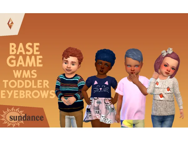 Maxis Match wildlyminiaturesandwichs Toddler Brows recolored Llama Sims by Bahama - The Sims 4 Custom Content
