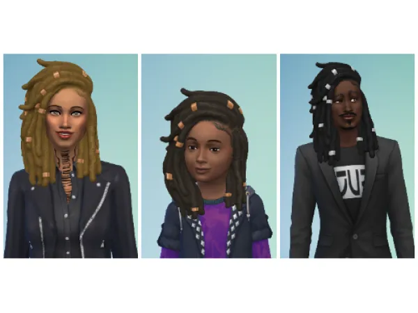 Maxis Match Nifty Knitting Dreads Recolors by simsfinds - The Sims 4 Custom Content