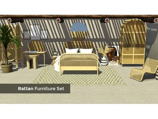 Rattan Furniture Set by enable_llamas - The Sims 3 Custom Content