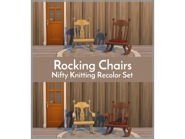Maxis Match Rocking Chairs Nifty Knitting Recolors - The Sims 4 Custom Content