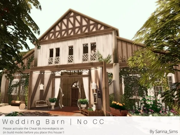 Alpha Sarina_Sims' Wedding Barn No - The Sims 4 Custom Content