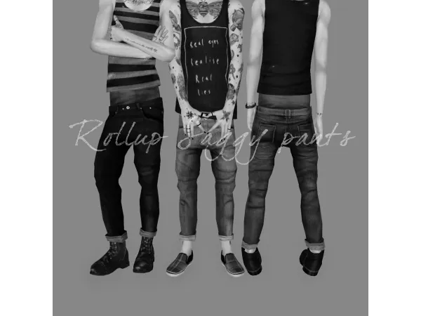 Rollup Saggy Pants - The Sims 3 Custom Content