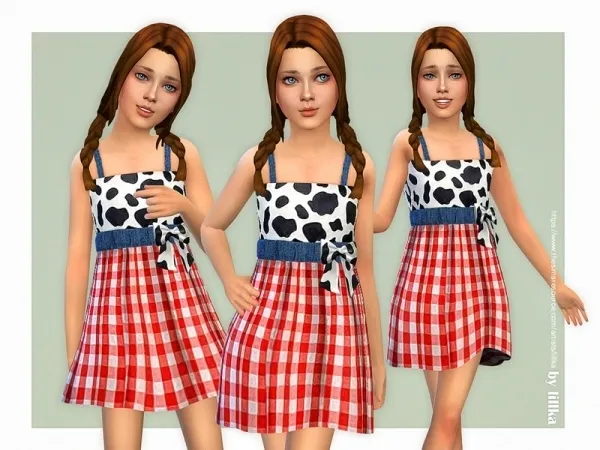 Maxis Match lillka's Farm Dress for Girls - The Sims 4 Custom Content
