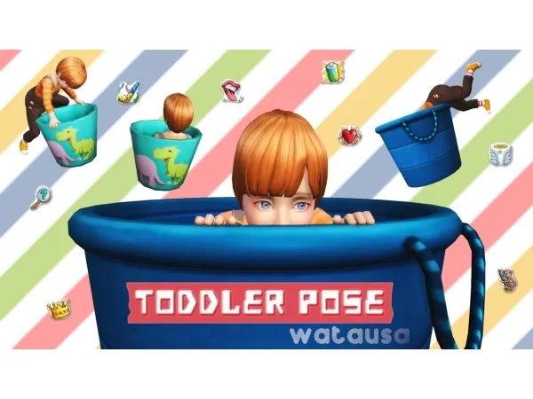 Alpha Toddler Poses by watausa - The Sims 4 Custom Content