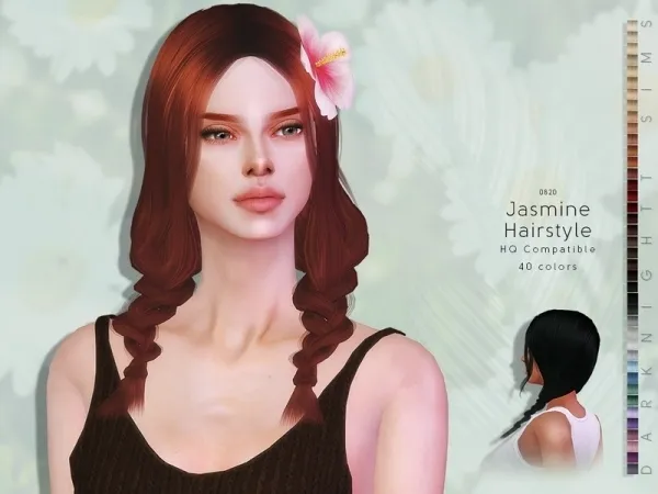 Alpha DarkNighTt's Jasmine Hairstyle - The Sims 4 Custom Content