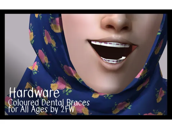 Hardware Coloured Dental Braces for All Ages - The Sims 2 Custom Content