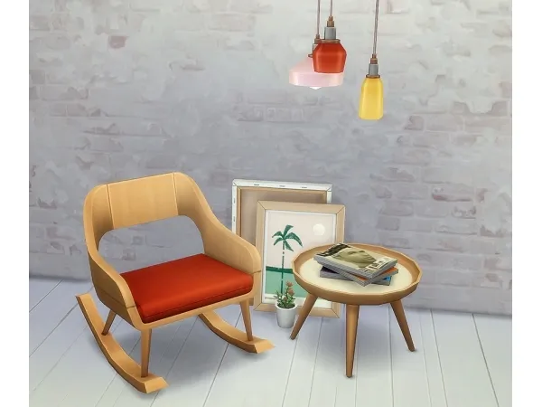 Maxis Match tiny living x nifty knitting rocking chair - The Sims 4 Custom Content