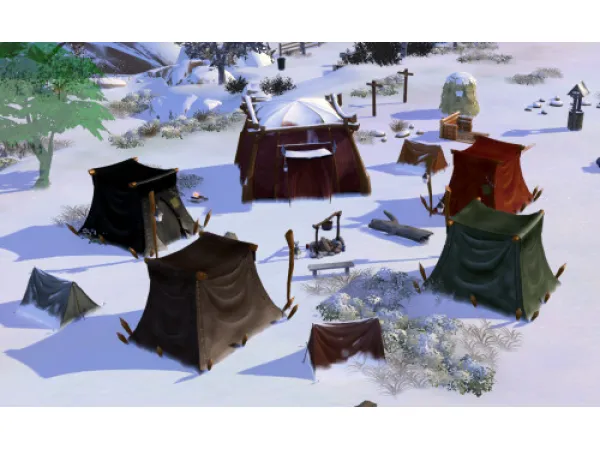Alpha TSM Tents part 2 Bandit Tents by simverses - The Sims 4 Custom Content