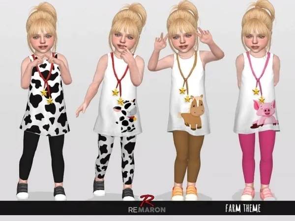 Maxis Match remaron's Farm Outfits for Girls 01 - The Sims 4 Custom Content