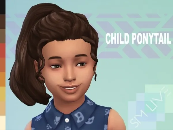 Maxis Match KikiSimLive's Child high ponytail - The Sims 4 Custom Content