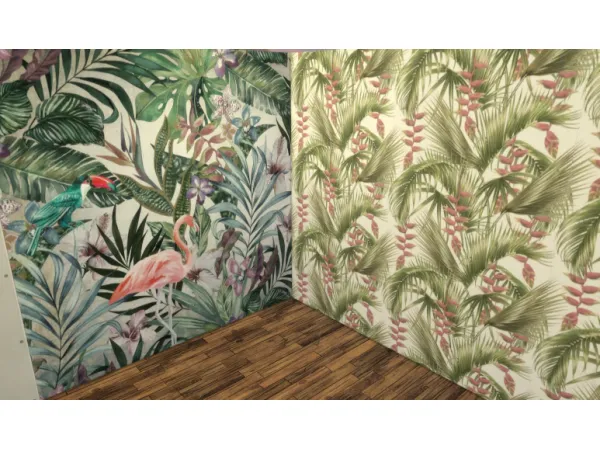 Alpha tropical wallpaper summer poster - The Sims 4 Custom Content