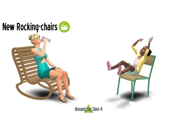 Maxis Match Around Rocking chairs for Nifty Knitting - The Sims 4 Custom Content