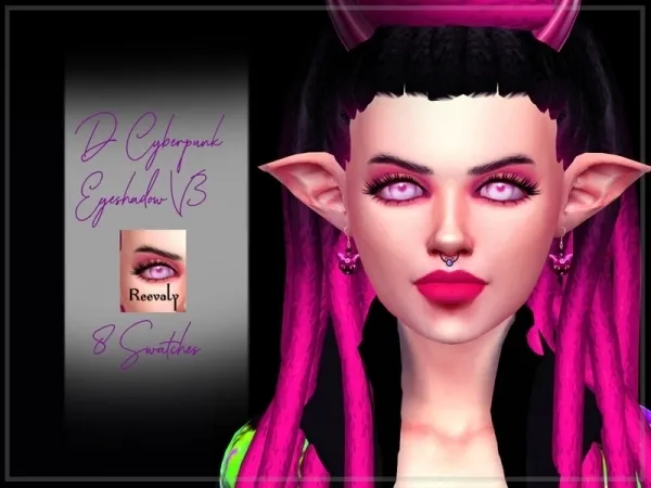 Alpha Reevaly's D Cyberpunk Eyeshadow V3 - The Sims 4 Custom Content