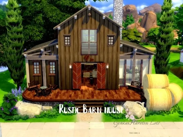 Alpha GenkaiHaretsu's Rustic Barn house - The Sims 4 Custom Content