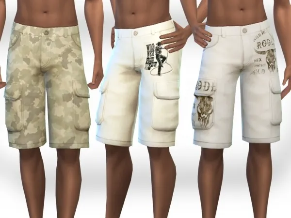 Maxis Match Saliwa's Men CountrySide Cargo Shorts - The Sims 4 Custom Content
