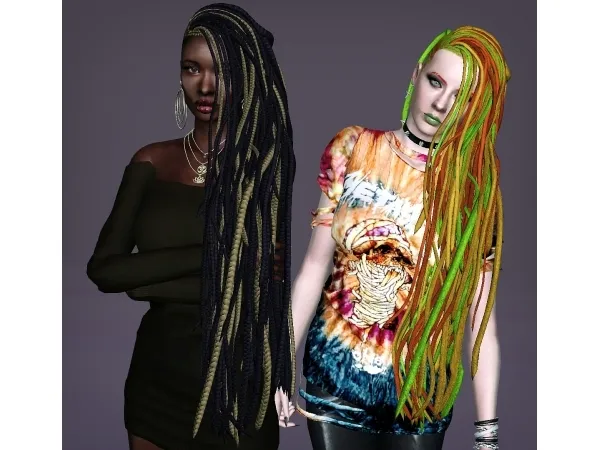 REDHEADSIMS RAINBOW HAIR - The Sims 3 Custom Content
