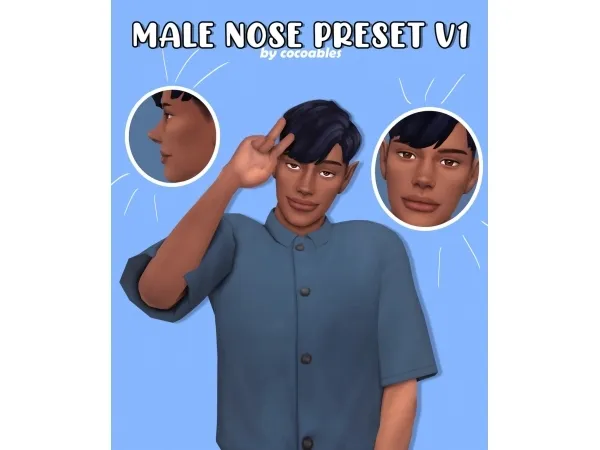Maxis Match male nose presets by cocoables - The Sims 4 Custom Content