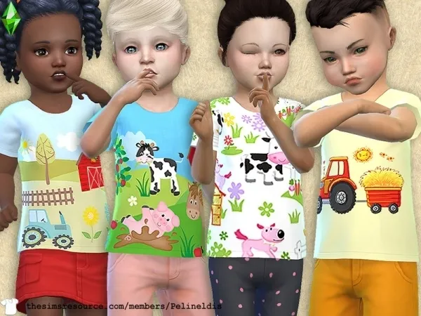 Maxis Match Pelineldis' Toddler Farm Tee - The Sims 4 Custom Content