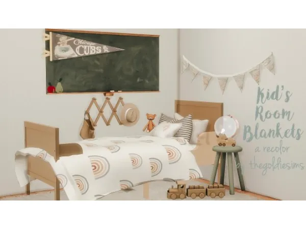 Alpha Kid's Bed Blanket Recolor - The Sims 4 Custom Content