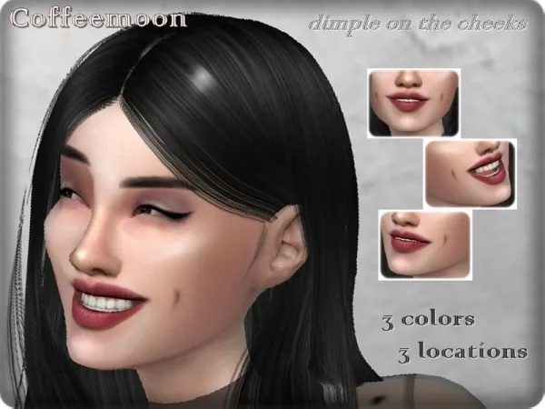 Alpha Dimple on the cheeks by Coffeemoon - The Sims 4 Custom Content