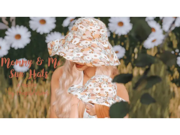 Maxis Match Mommy Me Sun Hat Recolors by thegoldiesims - The Sims 4 Custom Content