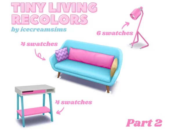 Maxis Match icecreamsims tiny living recolor part 2 - The Sims 4 Custom Content