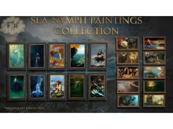 Alpha Sea Nymph Paintings - The Sims 4 Custom Content