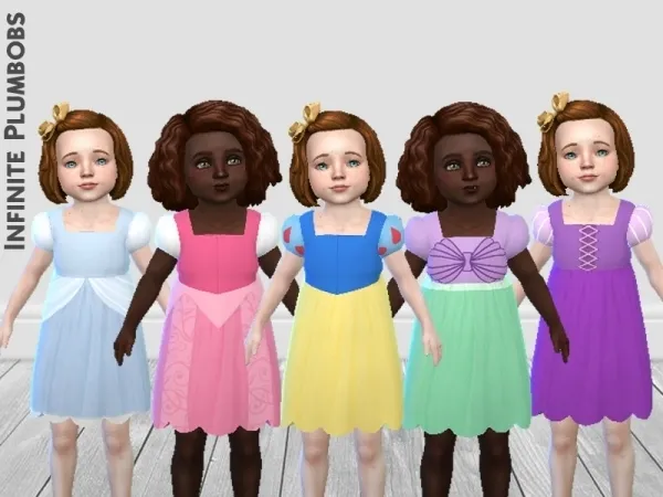 Maxis Match InfinitePlumbobs' IP Toddler Princess Dresses - The Sims 4 Custom Content