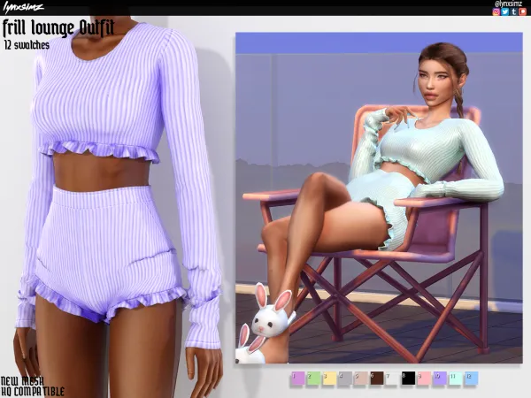 Alpha Lynxsimz Frill Lounge Outfit - The Sims 4 Custom Content