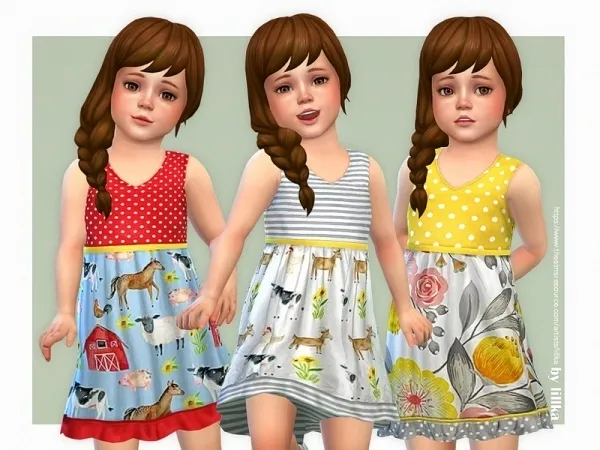 Maxis Match lillka's Cute Farm Dress - The Sims 4 Custom Content