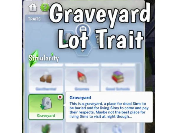 Alpha Graveyard Lot Trait - The Sims 4 Custom Content