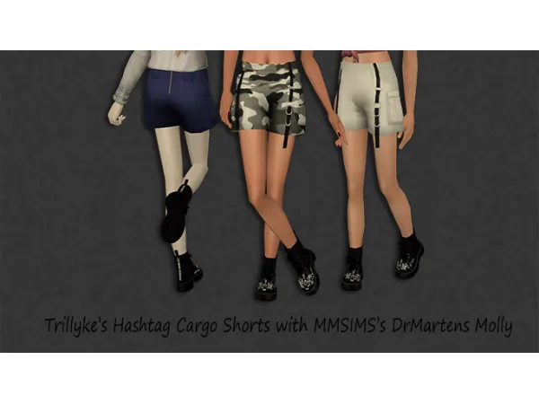 Trillykes Hashtag Cargo Shorts - The Sims 2 Custom Content