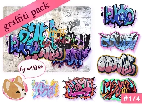 Graffiti Pack [01] - The Sims 4 Custom Content